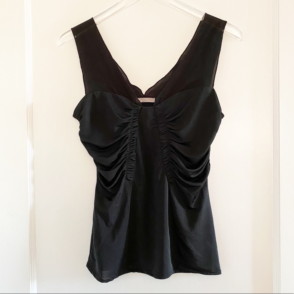 Zara W&B Collection Black Ruched Top